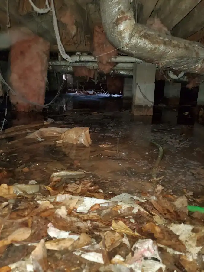 Crawl space flood assessment for Commercial Water Damage Restoration in Laramie